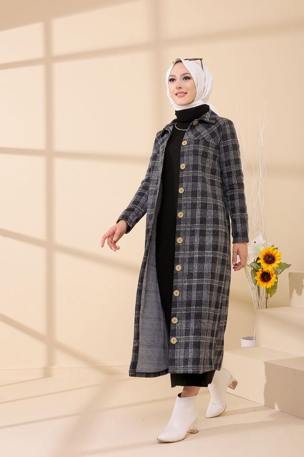 Düğmelı Kap Gri - 3004 GRİ