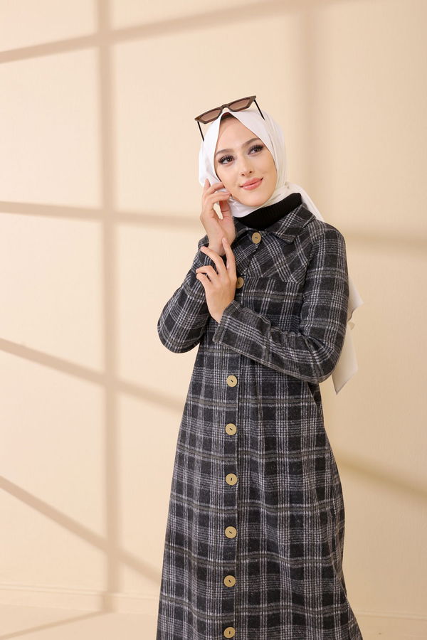 Düğmelı Kap Gri - 3004 GRİ