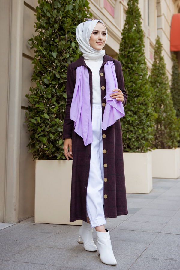 DUGMELI TUNIK Mürdüm - 3004