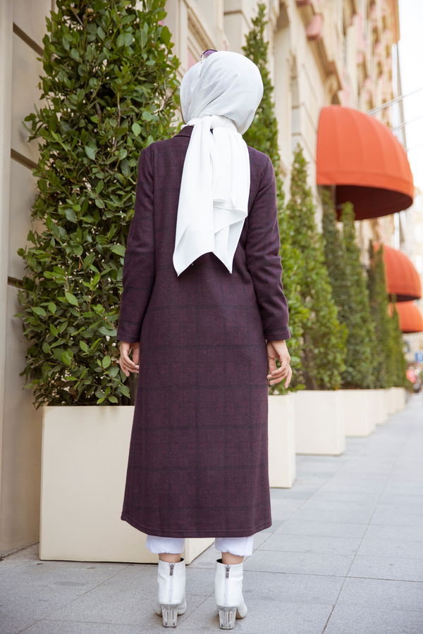 DUGMELI TUNIK Mürdüm - 3004