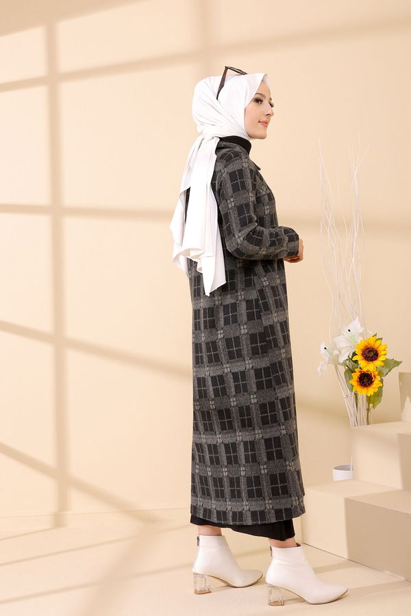 Düğmelı Kap Siyah - 3004