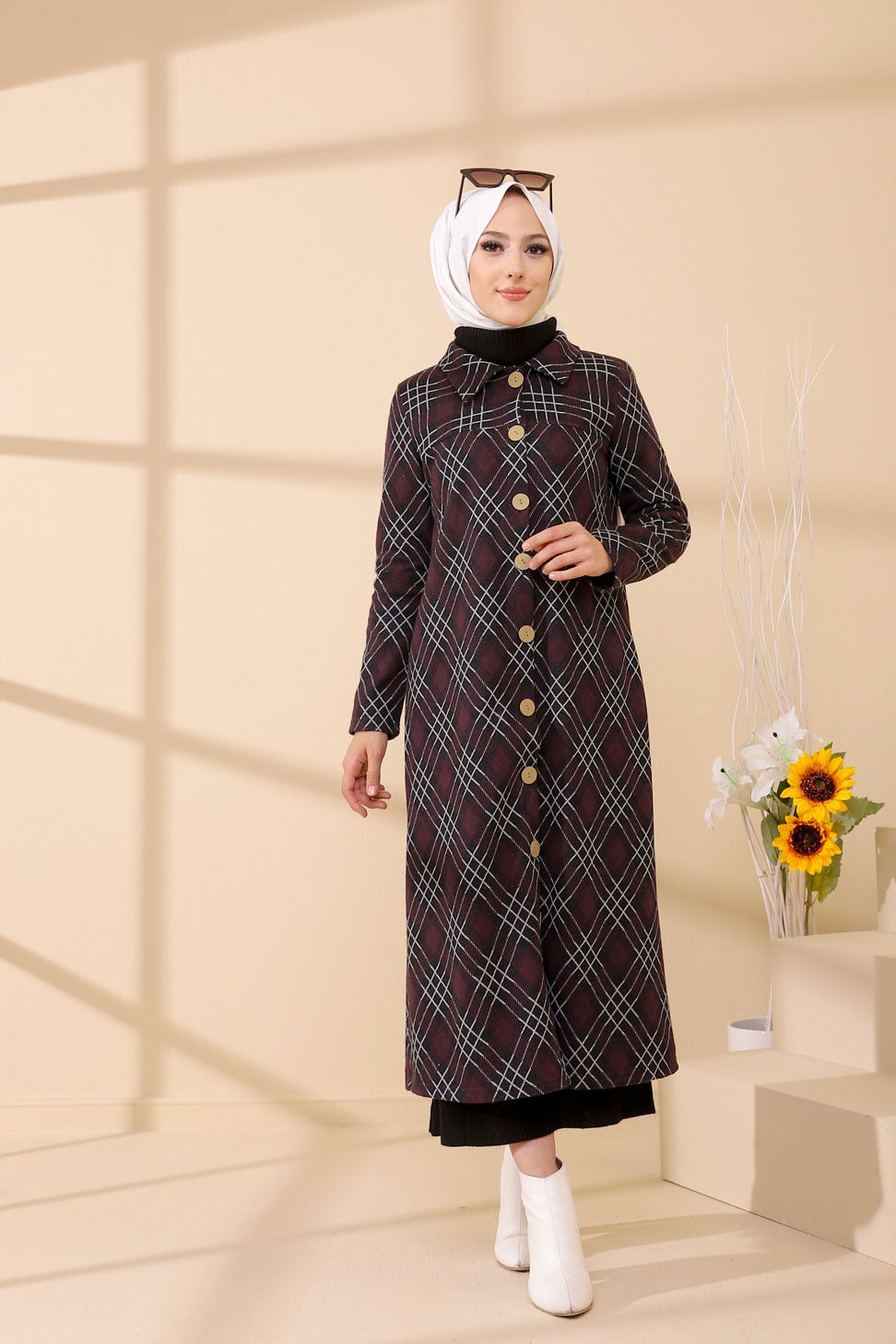 Düğmelı Kap Siyah - 3004