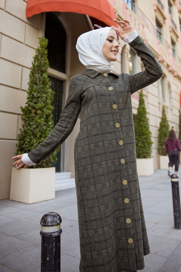 Düğmelı Kap Haki - 3004