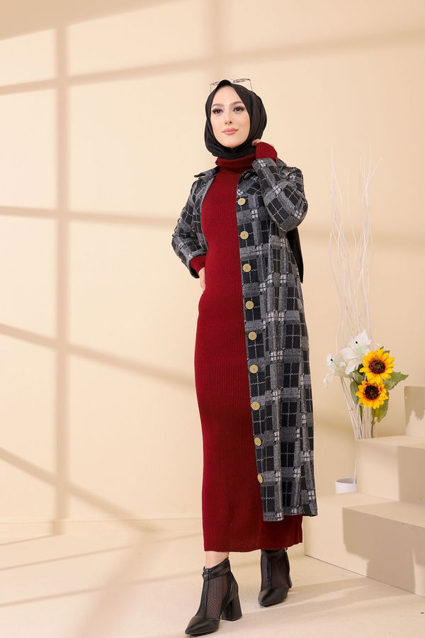 Düğmelı Kap Siyah - 3004