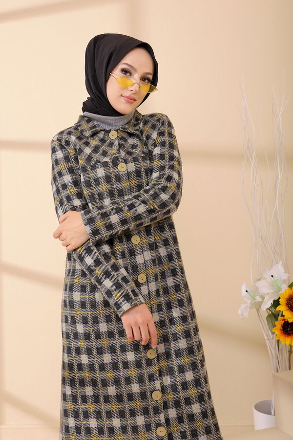 Düğmelı Kap Gri - 3004 GRİ