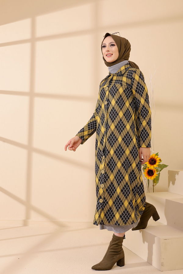 Düğmelı Kap Sarı - 3004 Sarı