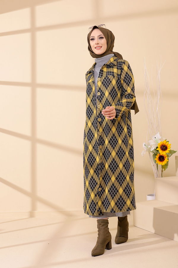 Düğmelı Kap Sarı - 3004 Sarı