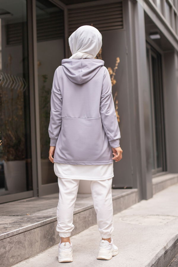 GARNILI TUNIK Gri - 3242 GRİ