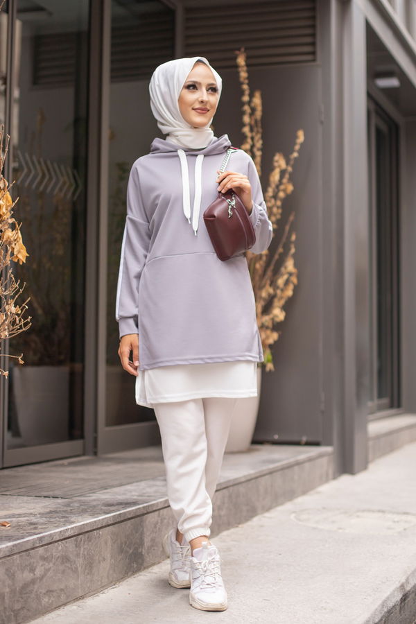 GARNILI TUNIK Gri - 3242 GRİ