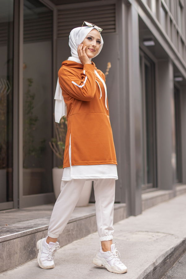 GARNILI TUNIK Kiremit - 3242 KİREMİT