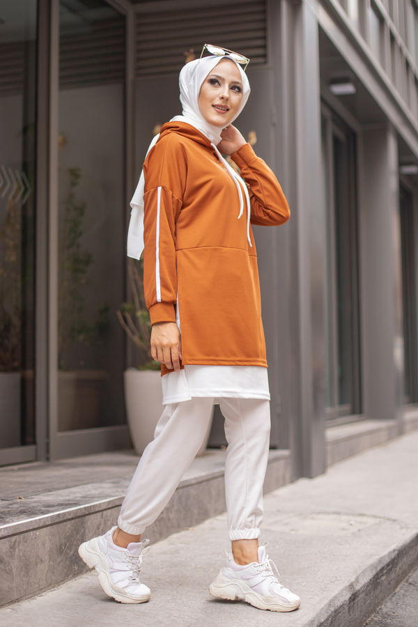 GARNILI TUNIK Kiremit - 3242 KİREMİT