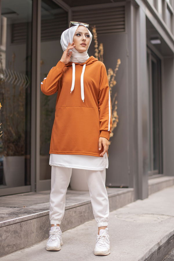 GARNILI TUNIK Kiremit - 3242 KİREMİT