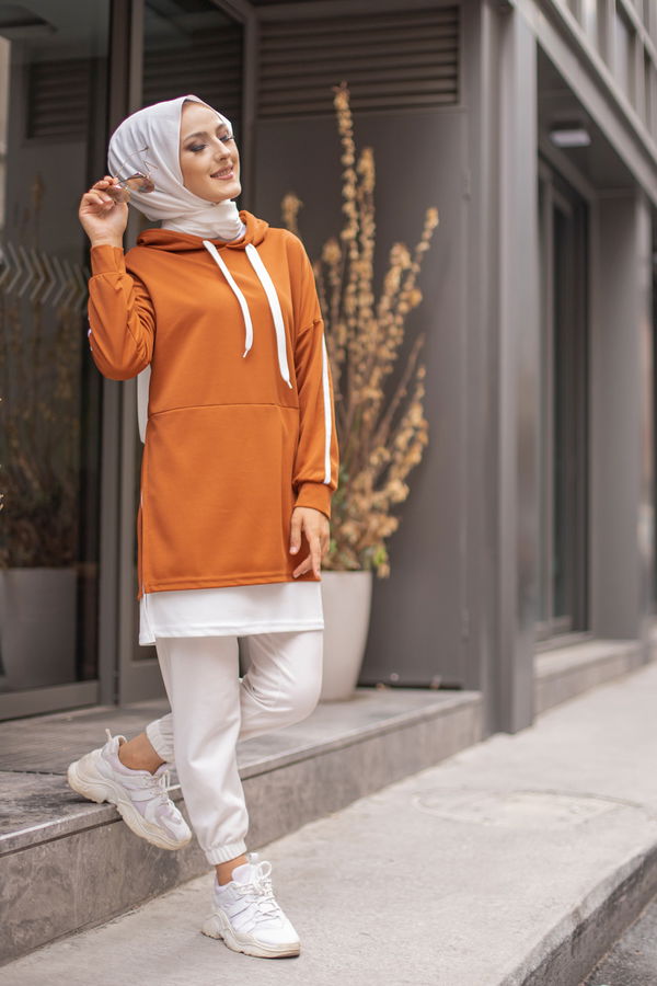 GARNILI TUNIK Kiremit - 3242 KİREMİT