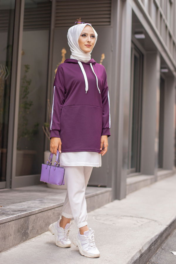 GARNILI TUNIK Mürdüm - 3242 MÜRDÜM