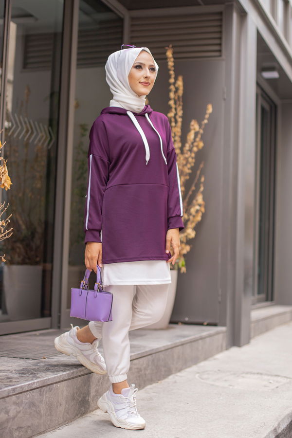 GARNILI TUNIK Mürdüm - 3242 MÜRDÜM