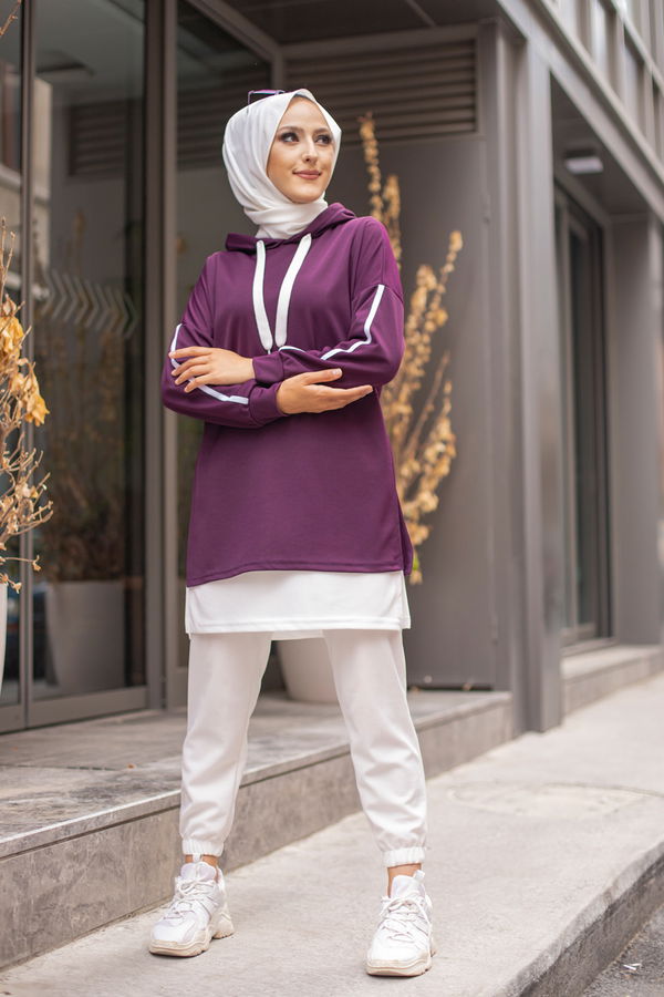 GARNILI TUNIK Mürdüm - 3242 MÜRDÜM