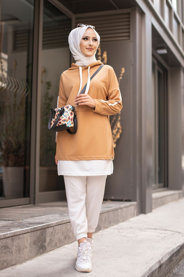 GARNILI TUNIK Vizon - 3242 VİZON