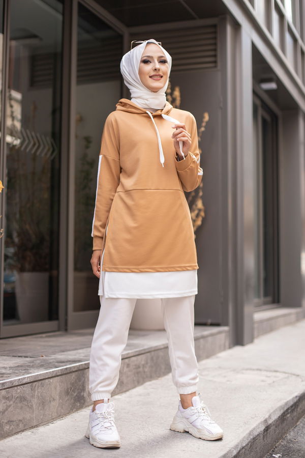 GARNILI TUNIK Vizon - 3242 VİZON