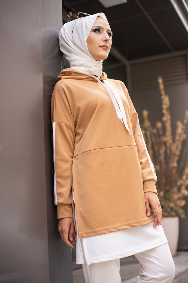 GARNILI TUNIK Vizon - 3242 VİZON