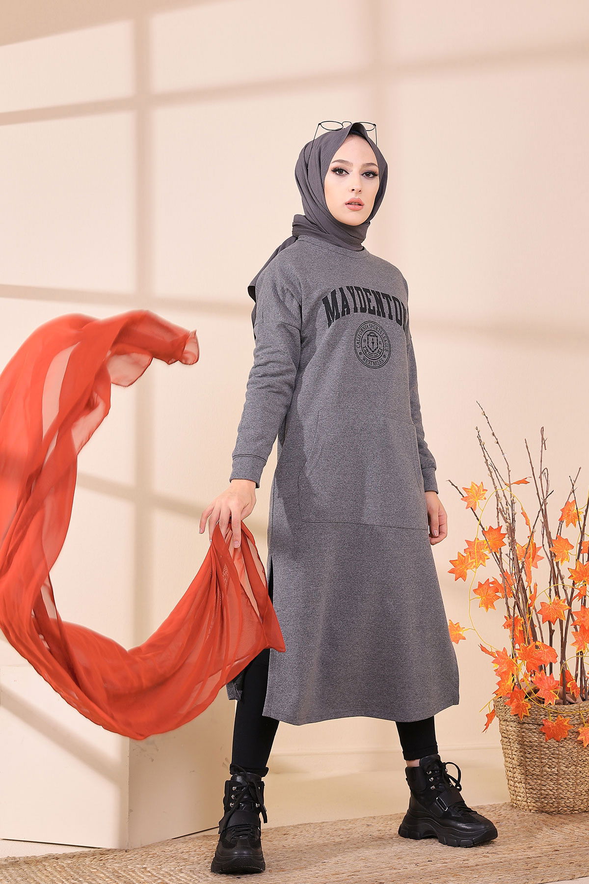 Yırtmaclı Tunık Gri - 3378