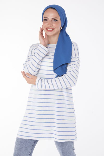 Çİzgili Yırtmaçlı Tunik - 27134