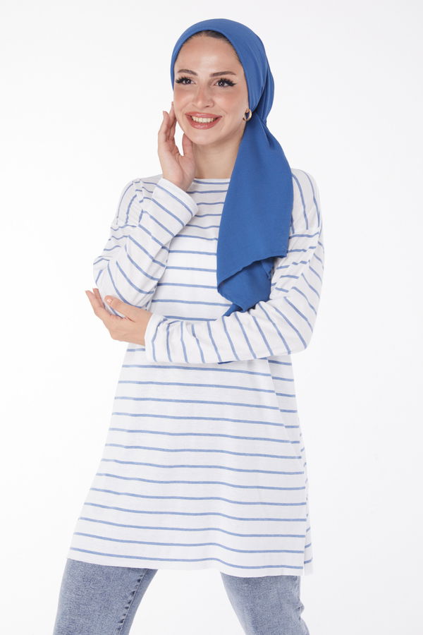Çİzgili Yırtmaçlı Tunik - 27134