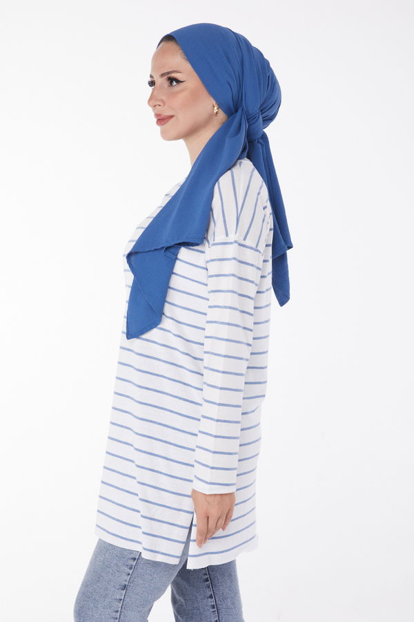 Çİzgili Yırtmaçlı Tunik - 27134