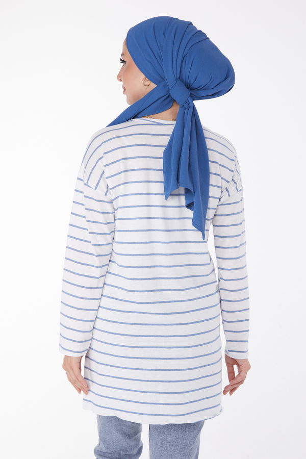 Çİzgili Yırtmaçlı Tunik - 27134