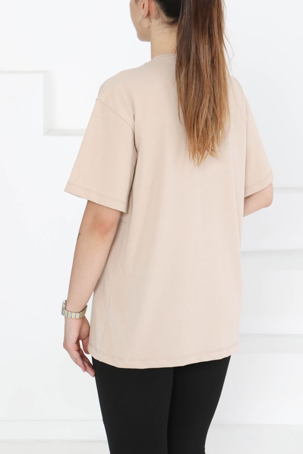 Baskılı Taşlı T-Şhirt - 27375