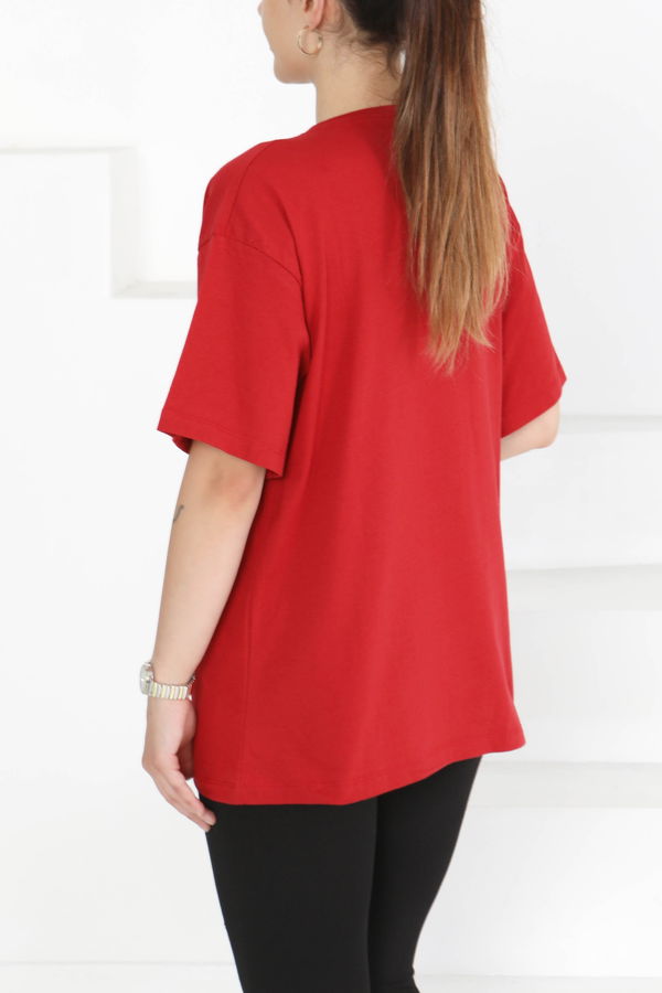 Baskılı Taşlı T-Şhirt - 27375