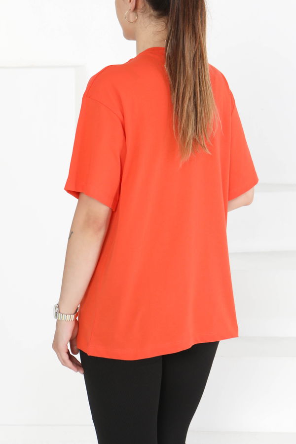 Baskılı Taşlı T-Şhirt - 27375