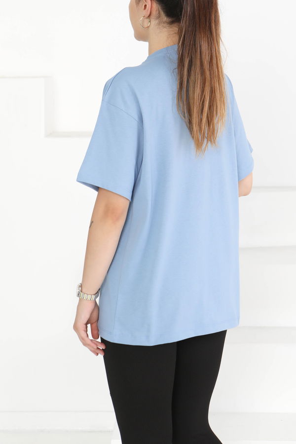 Baskılı Taşlı T-Şhirt - 27375