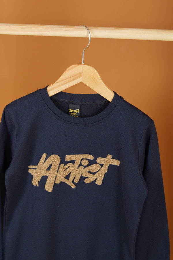 Erkek Çocuk Lacivert Nakışlı Sweatshirt - 26553