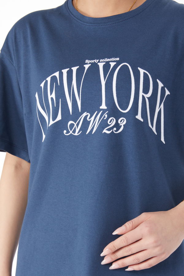 Kısa Kollu Baskılı T-shirt Antrasit - 24629