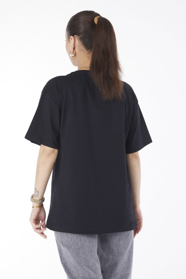 Kısa Kollu Baskılı T-shirt Siyah - 24632 SİYAH