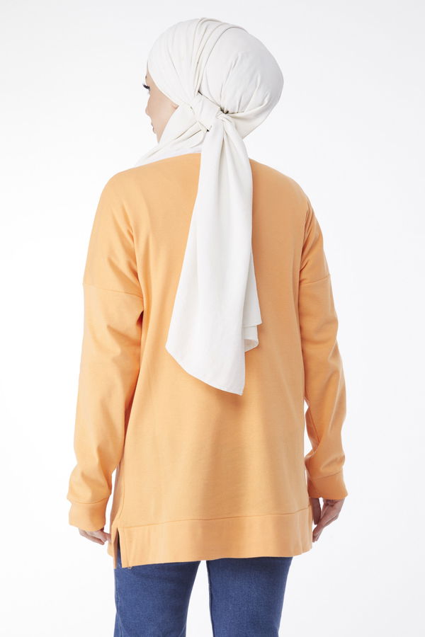 Uzun Kollu Sweatshirt Lila - 24653 LİLA