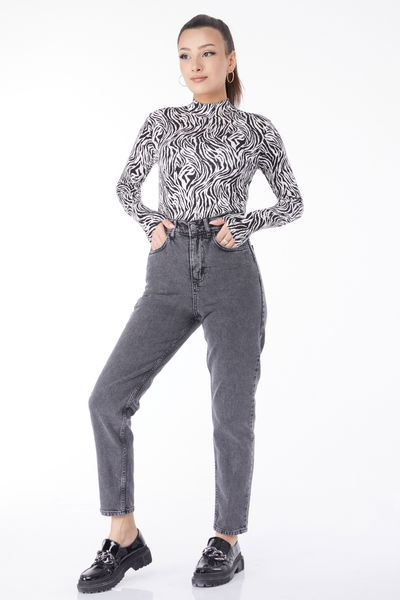 Mom Jeans Gri - 24060