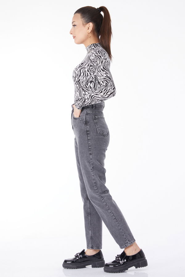 Mom Jeans Gri - 24060