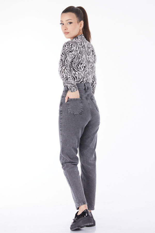 Mom Jeans Gri - 24060