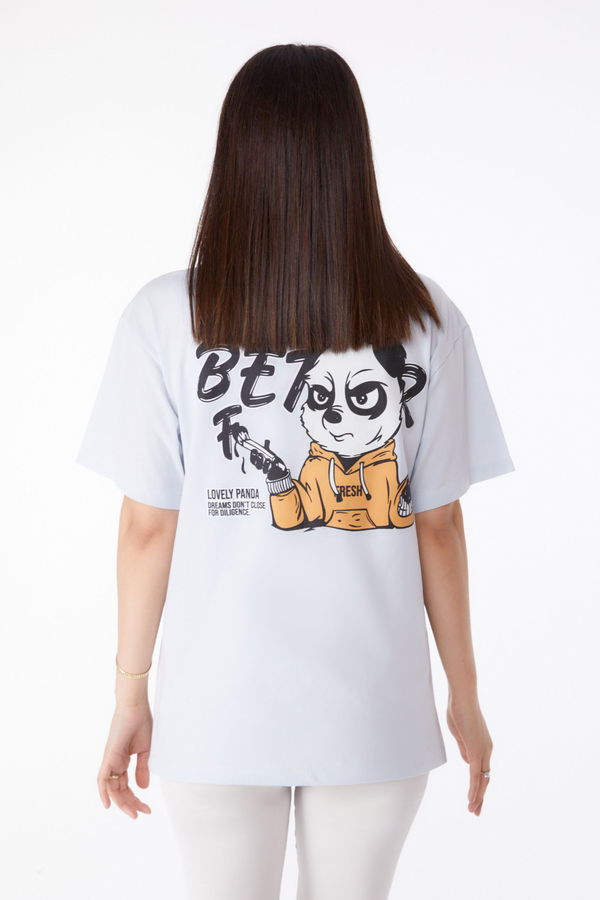 Baskılı T-shirt Lila - 25286 LİLA