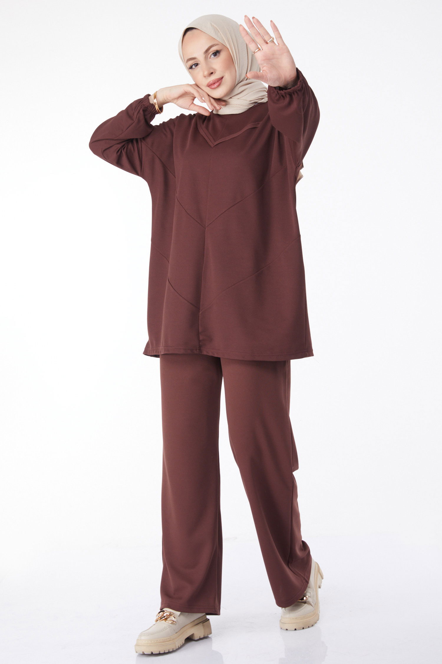 Tunik Pantolon Kahverengi - 13139 KAHVERENGİ
