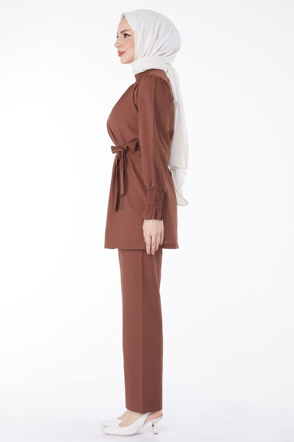 Tunik+Pantolon Kahverengi - 13019