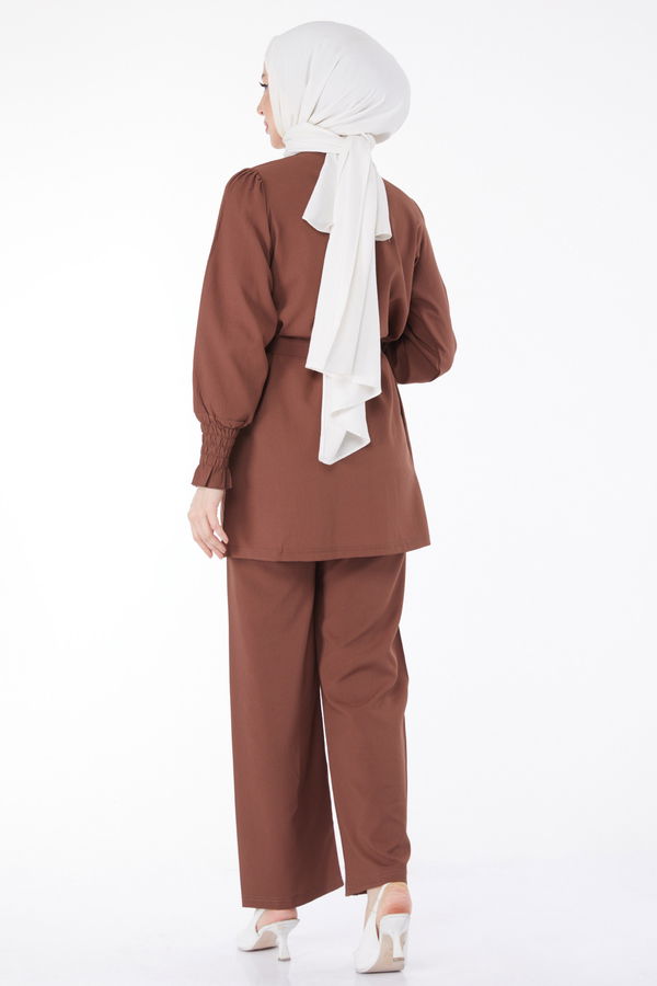 Tunik+Pantolon Kahverengi - 13019