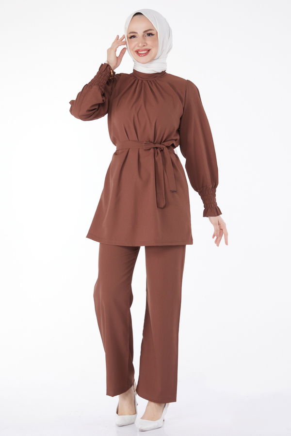 Tunik+Pantolon Kahverengi - 13019