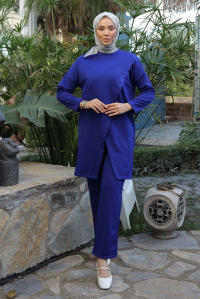 Spor Tunik Pantolon İkili Takım Mavi - 13154
