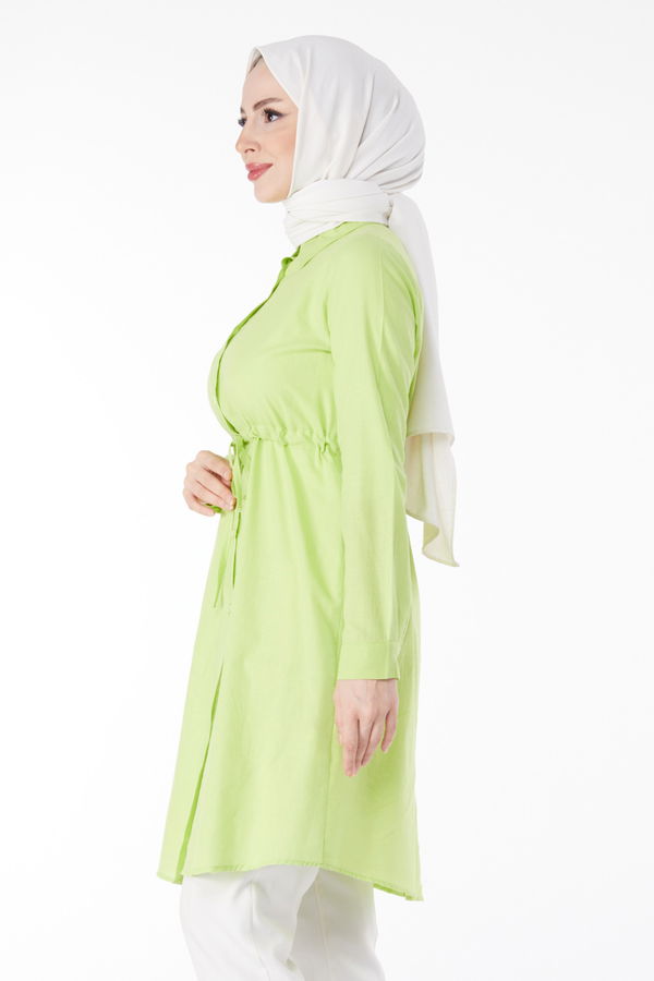 Beli Tünel Detaylı Tunik Yeşil - 13157 YEŞİL