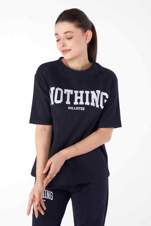 T-shirt +Pantolon İkili Takım Siyah - 13199