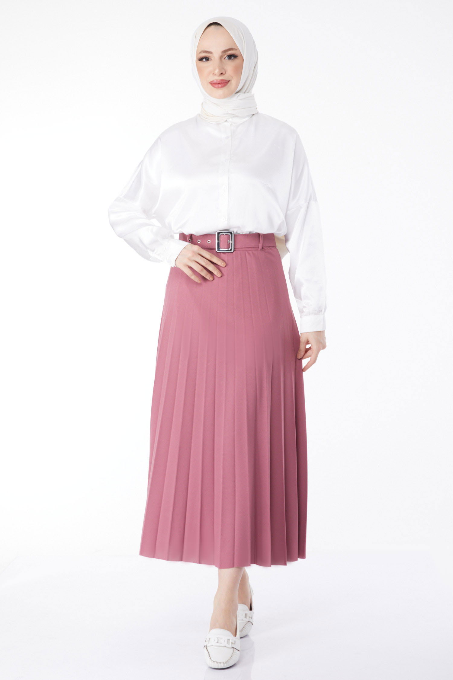 Kemerli Etek Pembe - 23026 PEMBE