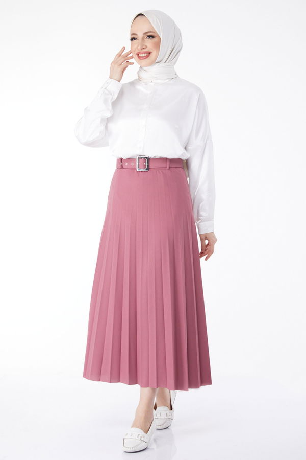 Kemerli Etek Pembe - 23026 PEMBE