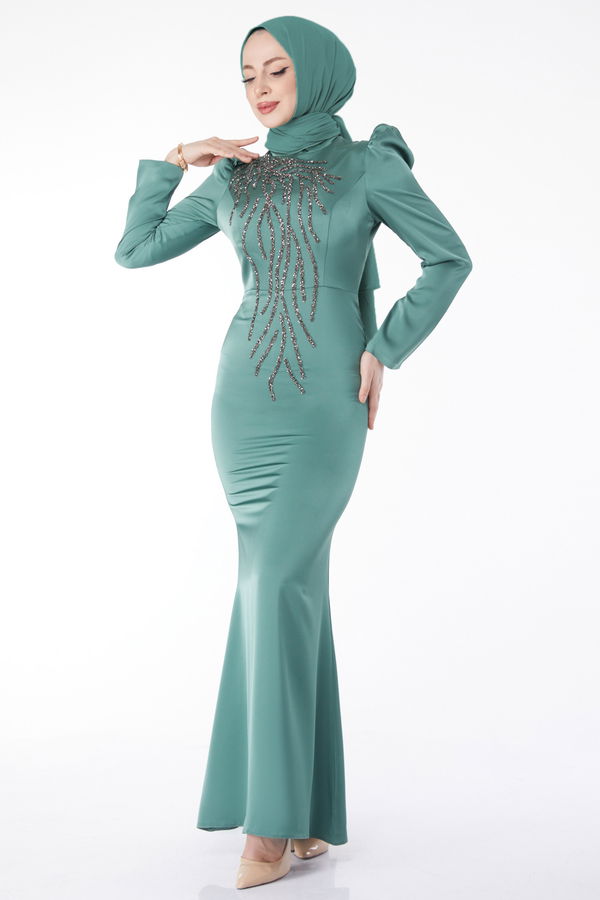 Abiye Elbise Yeşil - 23429 YEŞİL